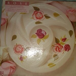 Hand Painted Chip & Dip Plate